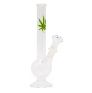 Bong 01 Glass Bong - Weed Leaf - 20cm